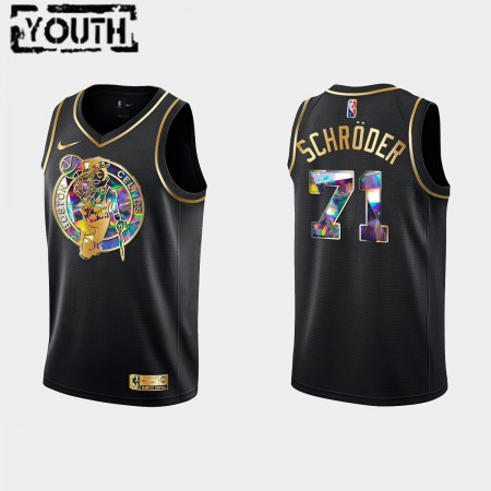Maillot Basket Boston Celtics Dennis Schroder 71 Nike 2021-22 Noir Golden Edition 75th Anniversary Diamond Swingman - Enfant